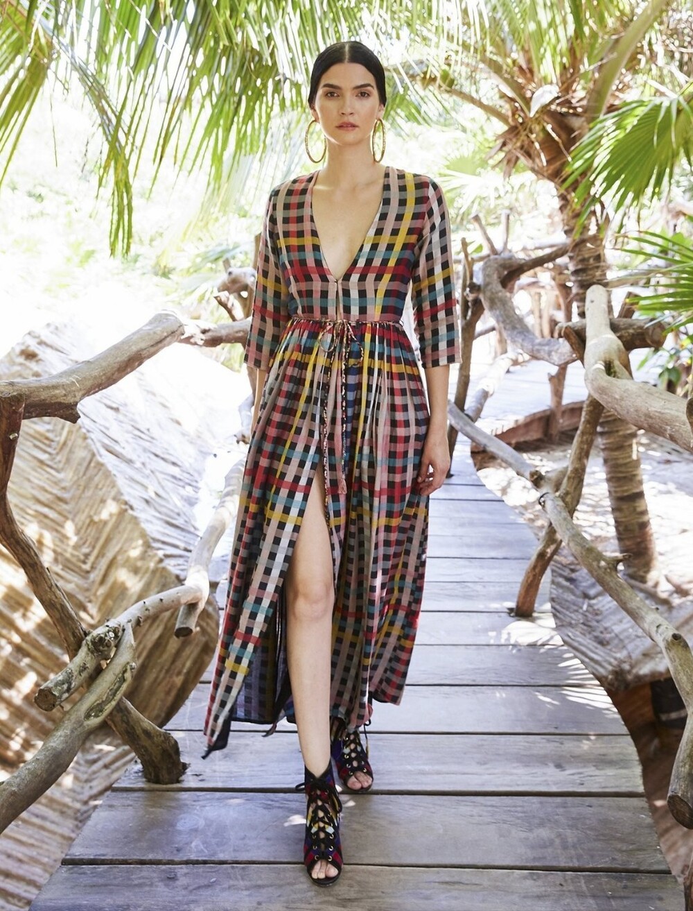 NWT RARE Carolina K Rosa Robe In Lo Plaid